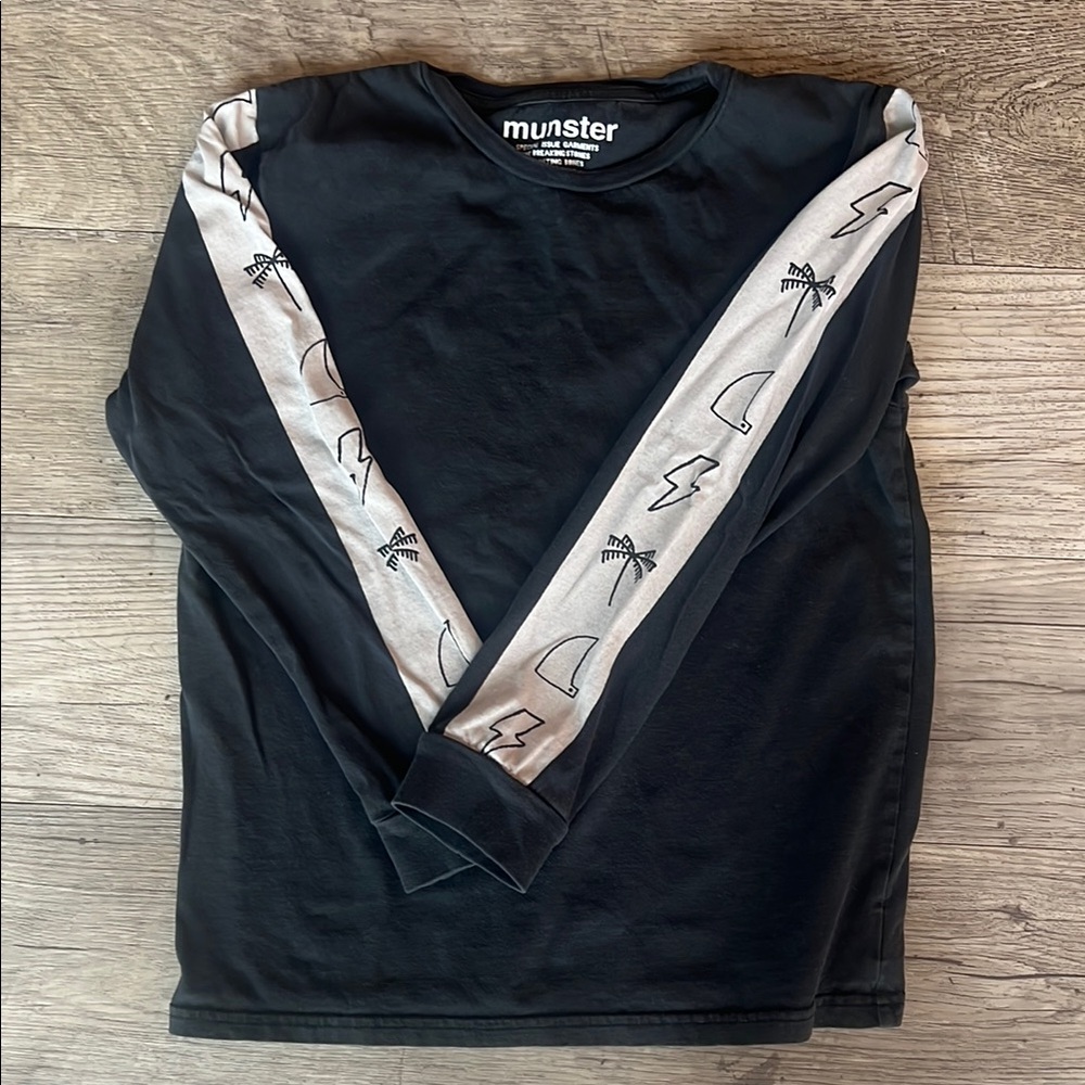 Munster Black and Gray Long Sleeve Tee for Kids